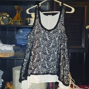 Elegant Black Lace Women's Blouse